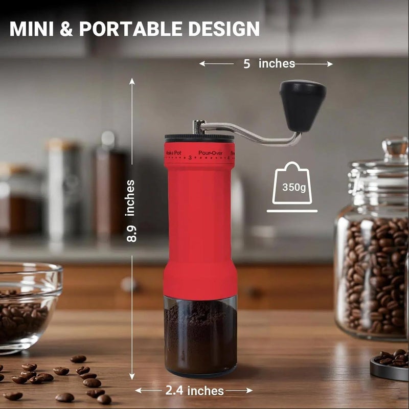 EZVING Mini Manual Coffee Grinder – 40 Adjustable Settings, Portable Hand Crank Mill with 30g Capacity, Conical Burr for Espresso, Pour Over, French Press | Perfect for Travel, Camping & Office - Image 5